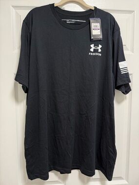 Under Armour Black Freedom Short Sleeve Logo Tee